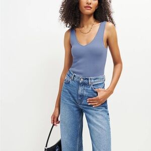 Reformation Ran Cotton Sweater Tank Viola